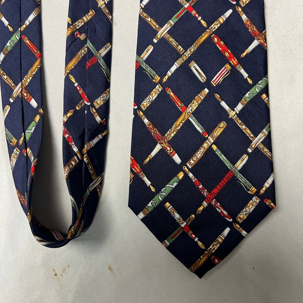 Alynn Creative American Design Neckwear Penmanship Silk Tie Fountain Pen Teacher
